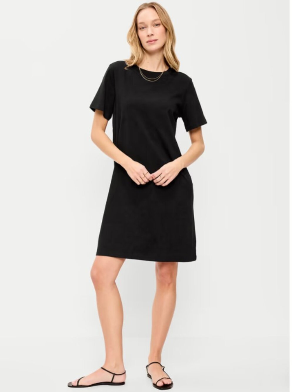 NWOT Old Navy Vintage Crew Neck Mini T-Shirt Dress - Black Jack - Large